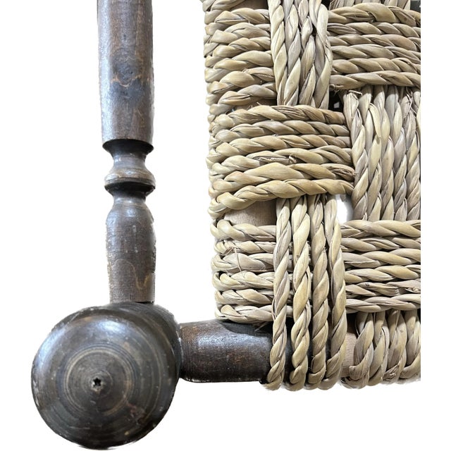 Mid-Century Modern 1950s Adrien Audoux and Frida Minet Rope Stool For Sale - Image 3 of 3