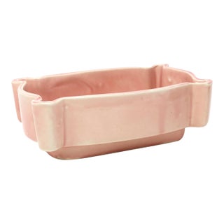 Mid-Century Ceramic Planter / Ikebana Bowl in Blush Pink For Sale