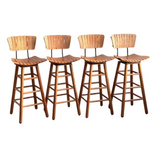 Mid Century Modern Bar Stools, Set of 4 Attributed to Arthur Umanoff For Sale
