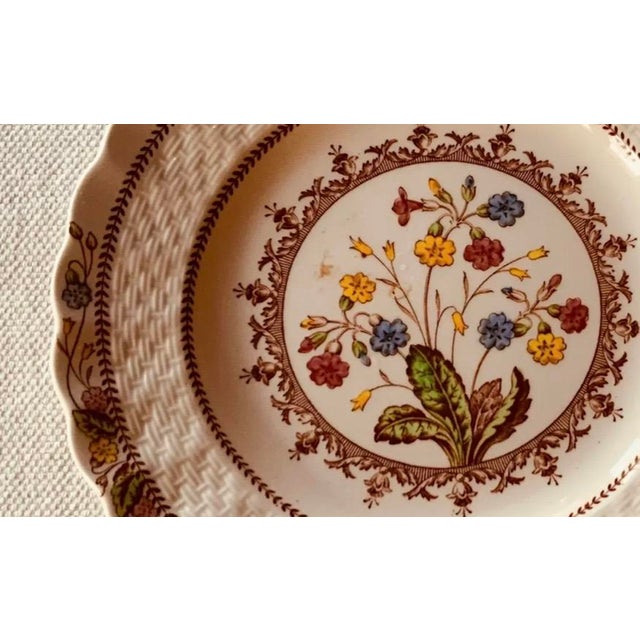 Red 1930s Copeland Spode Cowslip Bone China Breakfast Set - Set of 6 For Sale - Image 8 of 15