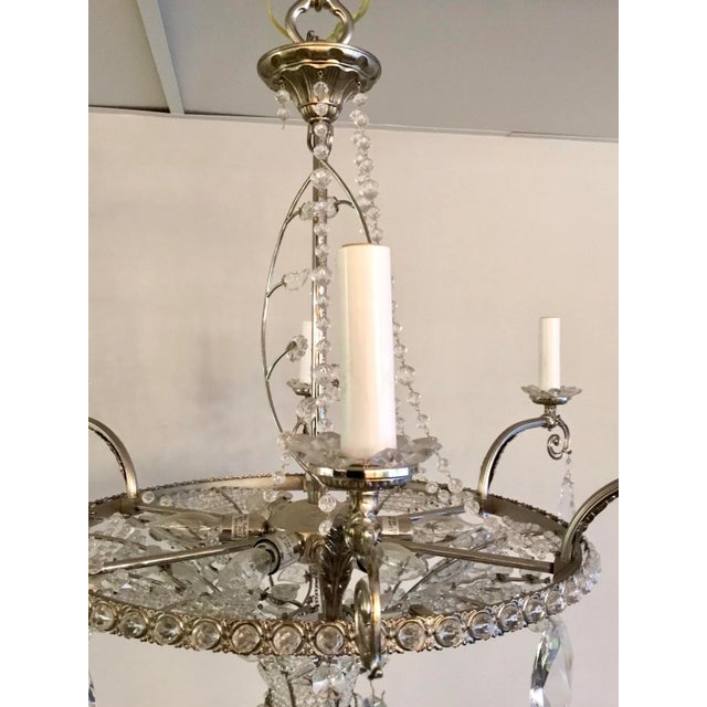 2010s Myran Allan Luxury Lighting Antique Silver Handcrafted Bohemian Crystal Chandelier For Sale - Image 5 of 6