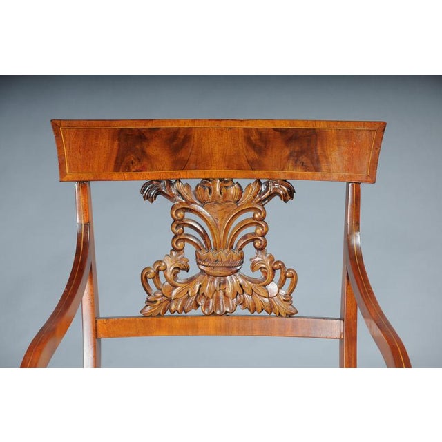 Biedermeier Armchairs in Mahogany, 1835, Set of 4 For Sale - Image 6 of 18