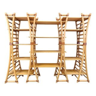 Vintage Bamboo Wall Unit, 1970s For Sale