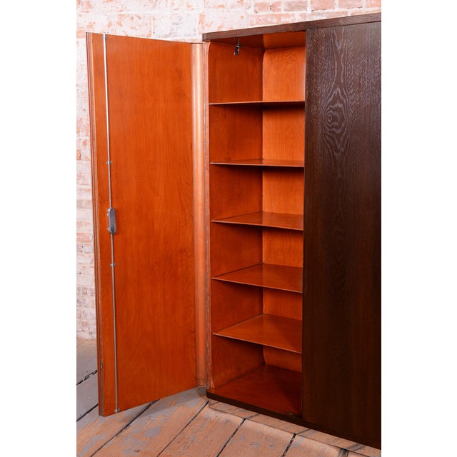 Bauhaus Wardrobe in Chrome, Steel, and Oak from Vichr a Spol, Czech, 1930s For Sale - Image 12 of 18