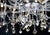 Metal Maria Theresa 45 Lights Gold and Silver Chandelier by Aggiolight For Sale - Image 7 of 8