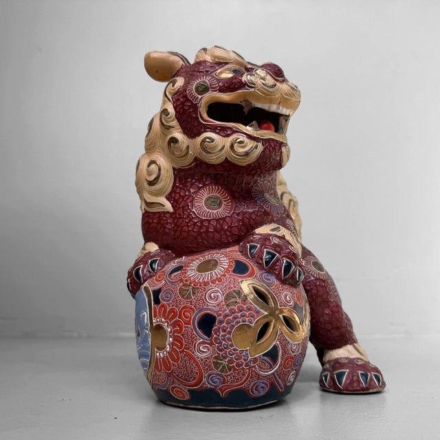 Mid-Century Modern Japanese Kutani Shishi Lion, 1960-1980s For Sale - Image 3 of 10