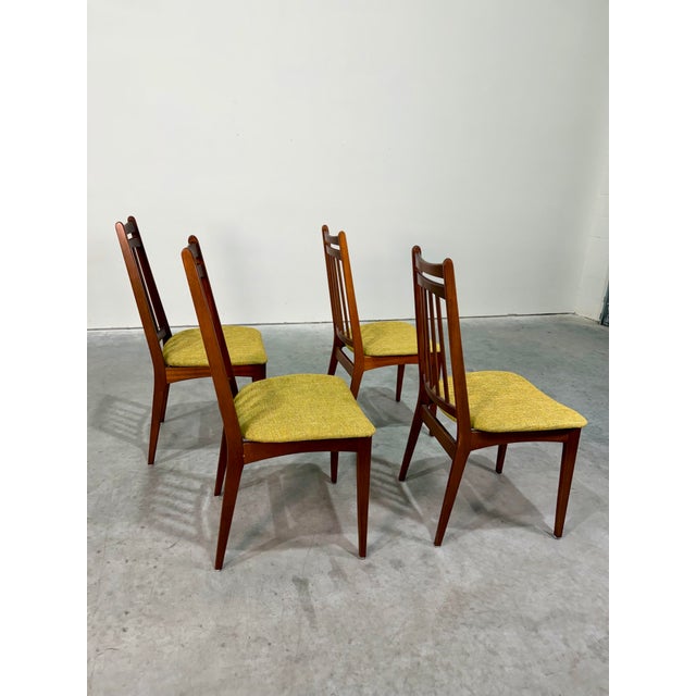 1960s Danish Style Mid Century Dining Chairs, Set of 4, in Knoll Fabric For Sale - Image 5 of 12