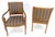 Wood Pair of Regency Style Carved Open Arm Fireside Lounge Chairs Stripe Upholstery For Sale - Image 7 of 18