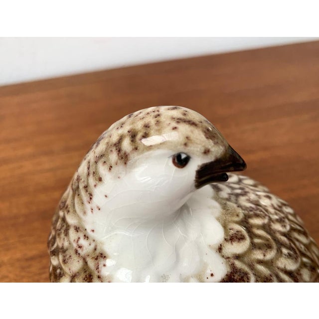 Black Vintage Porcelain Quail Bird Figurine by B. Jackson For Sale - Image 8 of 18