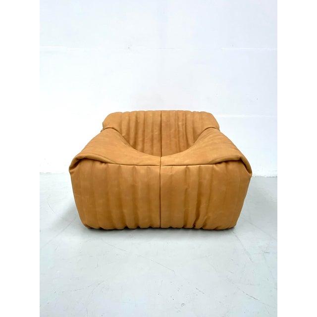 Sandra Living Room Set in Camel Leather by Annie Hieronimus for Cinna, 1980s, Set of 3 For Sale - Image 17 of 18