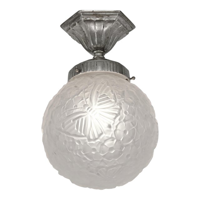 French Art Deco Flush Mount by Hettier & Vincent - 1930 France For Sale