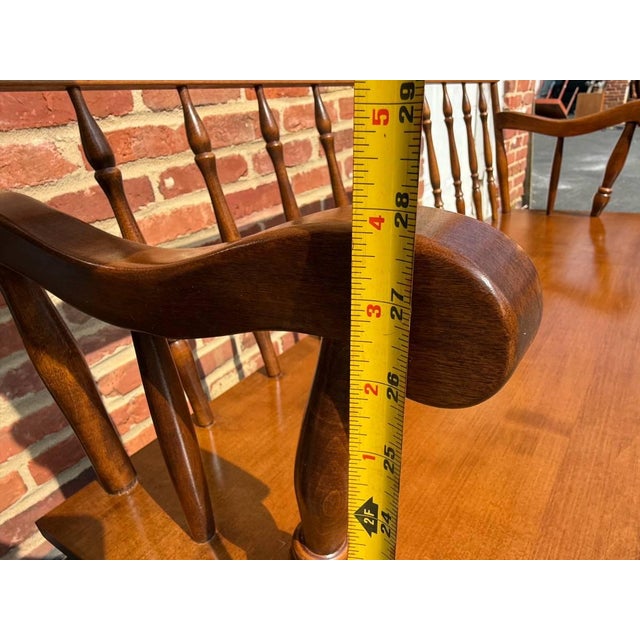 Vintage Early American Colonial Windsor Style Spindle Back Bench For Sale - Image 12 of 15
