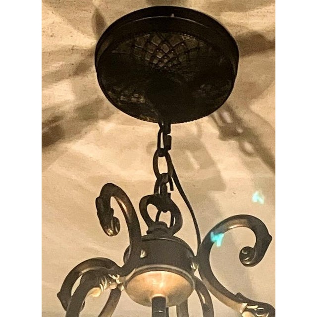 Antique Gilded Convex French Nine Light Hall Lantern For Sale In Wichita - Image 6 of 12
