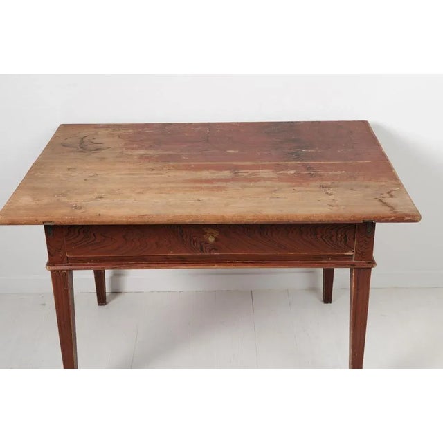 Metal 19th Century Northern Swedish Gustavian Country Pine Side Table For Sale - Image 7 of 10