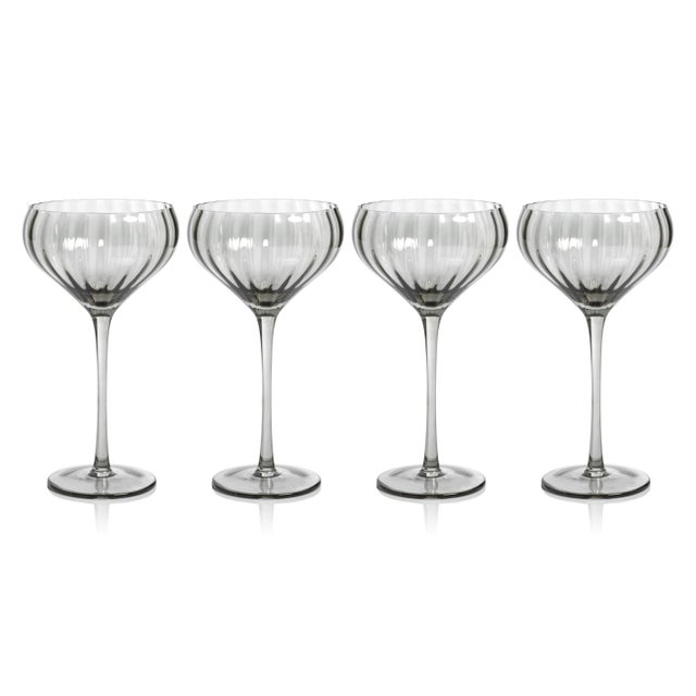 Malden Optic Cocktail Glasses - Smoke, Set of 4 For Sale - Image 4 of 4