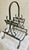 Metal 1960s Vintage Mid Century Black Iron Magazine Rack For Sale - Image 7 of 8
