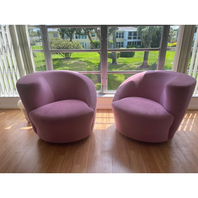 Postmodern 1970s Vladimir Kagan Nautilus Chairs- Set of 2 For Sale - Image 3 of 7