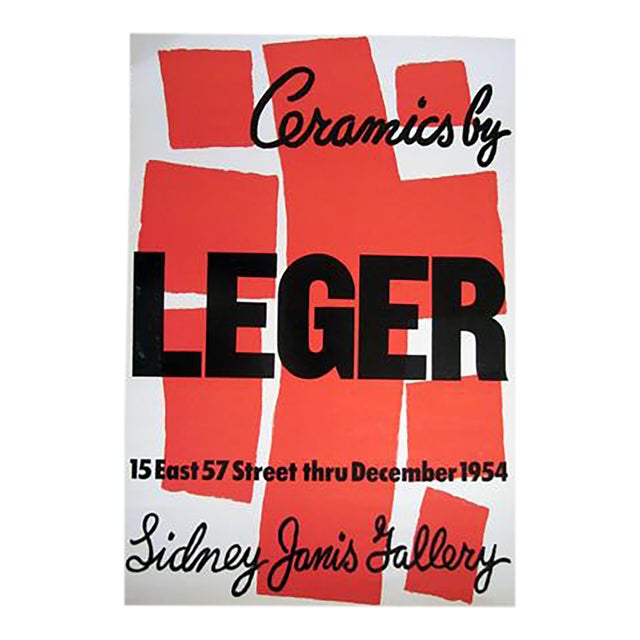 Fernand Léger French, 1881–1955 Ceramics by Leger, Sidney Janis Gallery Original Poster, 1954 For Sale