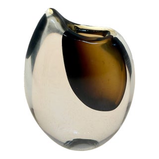 1960s Sharkstooth Sommerso Teardrop Glass Vase by Gunnar Nylund for Strombergshyttan For Sale