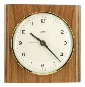 Wood and Brass Wall Clock from Diehl, 1960s