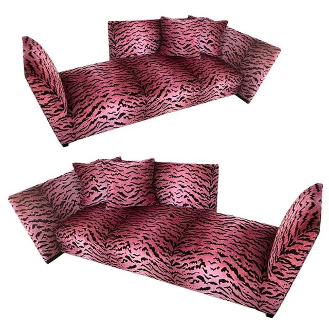 Black Right Side Island Sofa in Tiger Velvet by Donghia For Sale - Image 8 of 8