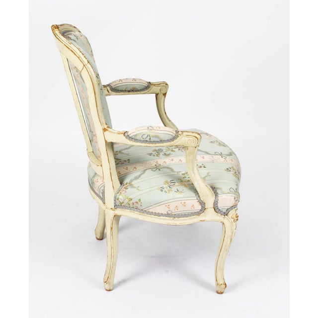 Set of Louis Revival French Painted Armchairs, 19th Century For Sale - Image 5 of 18