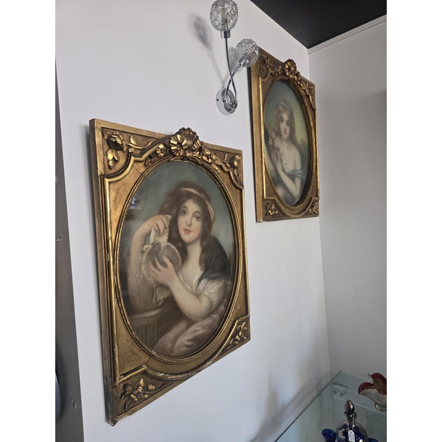 Pair of Greuze Pastel Portraits, 1800s, Pastel, Framed For Sale - Image 6 of 16