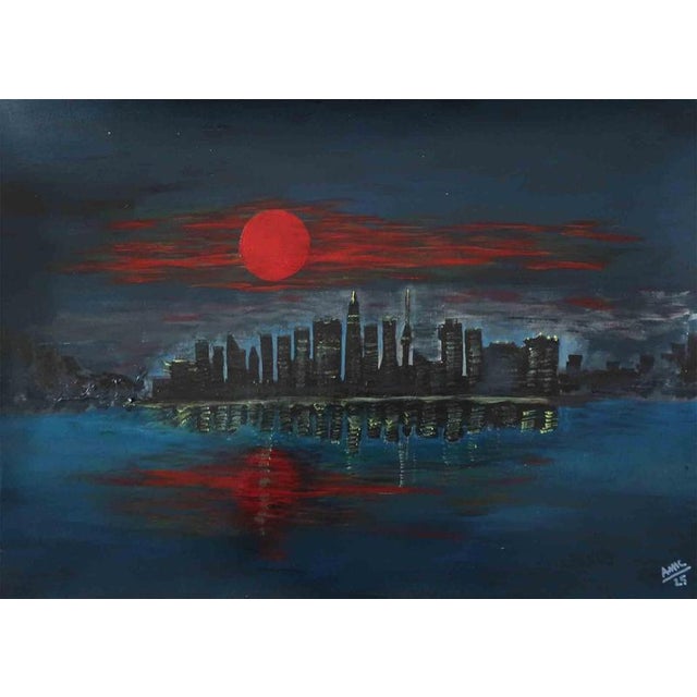 Early 21st Century Anna Maria Caboni, City Sunset, 2025, Acrylic Painting For Sale - Image 5 of 5