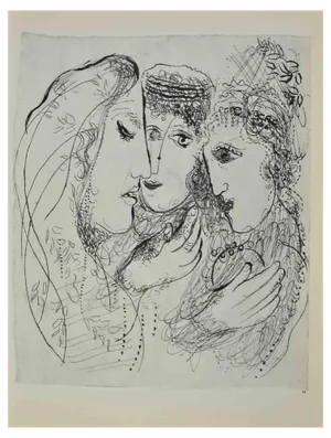 Marc Chagall, Naomi et sus Brus, Lithograph, 1960