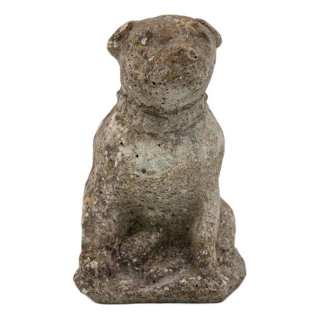 Composite Stone Bull Dog Garden Ornament, England 1970s For Sale