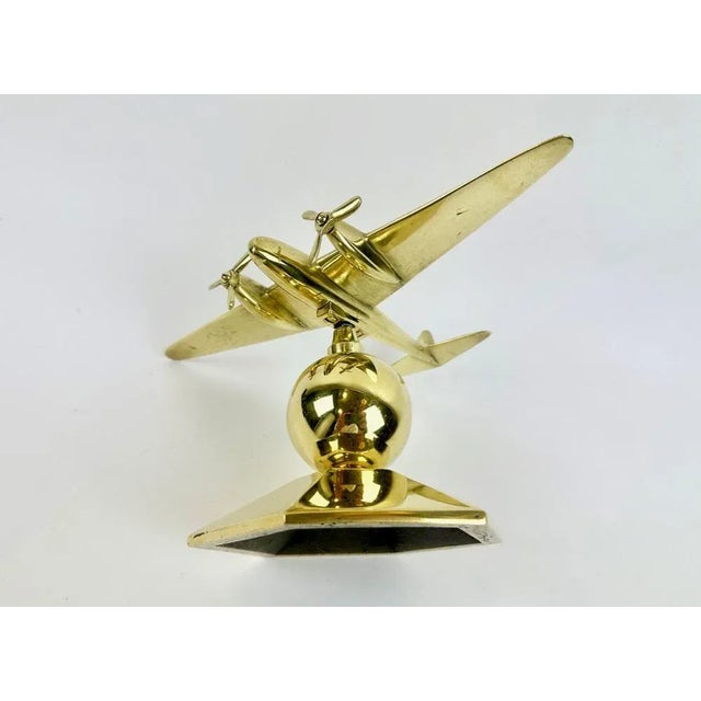 Brass Mosquito Desk Plane Model from de Havilland, 1940s, in Restored conditions. Designed 1920 to 1949