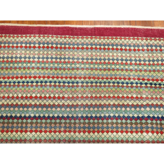 Textile Vintage Turkish Deco Carpet For Sale - Image 7 of 18