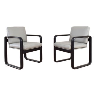 Mid-Century Leather Armchairs by Burkhard Vogtherr for Rosenthal, 1970s, Set of 2 For Sale