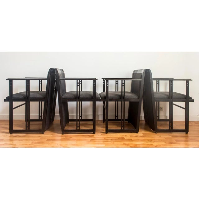 - Rare set of 4 Giorgetti chairs - Designed in the mid-'80s by Umberto Asnago and called 'Galaxy' - Have a pretty strong...
