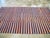 Royal Blue Galerie Shabab Mid-20th Century Abstract Turkish Handmade Striped Flat-Weave in Persimmon Coral, Blue For Sale - Image 8 of 10