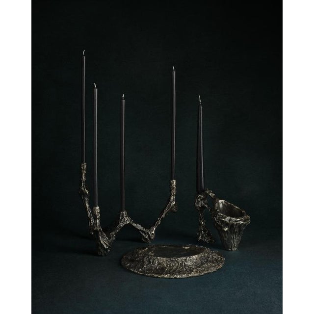 Omnia Vanitas Vanité 9 Candelabra in Patinated Cast Bronze by William Guillon For Sale - Image 11 of 12