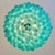 Large Turquoise Murano Glass Lattimo Petals Chandelier, 1990s For Sale - Image 11 of 18