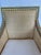 Hannah lounge club chair by Oly Studio having new soft white cushion, natural raffia and beautiful French grey finish with...