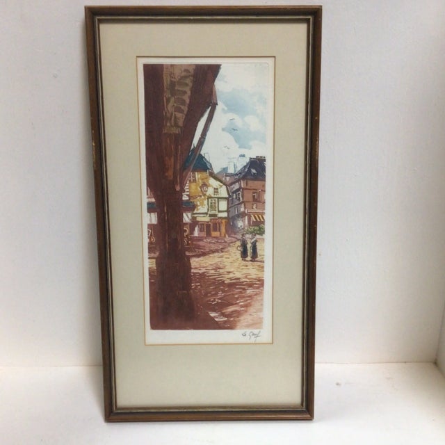 Brown Le Garf Signed French Dinah Hand Colored Etchings - a Pair For Sale - Image 8 of 12