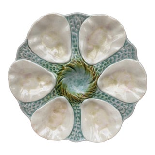 French Majolica Orchies Oyster Plate Circa 1900 For Sale