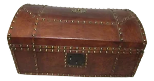 Antique Spanish Leather Bound Trunk