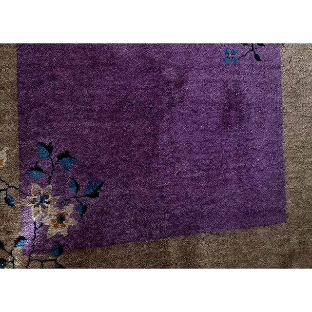 1920s 1920s, Handmade Antique Art Deco Chinese Rug 2.6' X 2.7' For Sale - Image 5 of 9