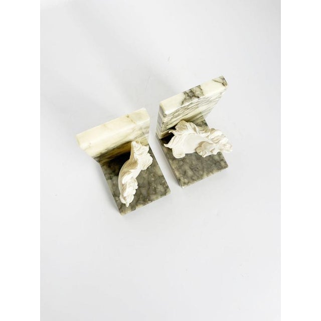 Marble Bookends with Stucco Fish Decoration, France, 1970s, Set of 2 For Sale - Image 13 of 15