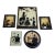 1930s Quintet of Reverse Painted Glass Silhouettes For Sale