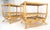 Pair Rattan Bamboo Grass Cloth Top Two Tier End Side Tables Stands Magazine Rack For Sale - Image 13 of 14