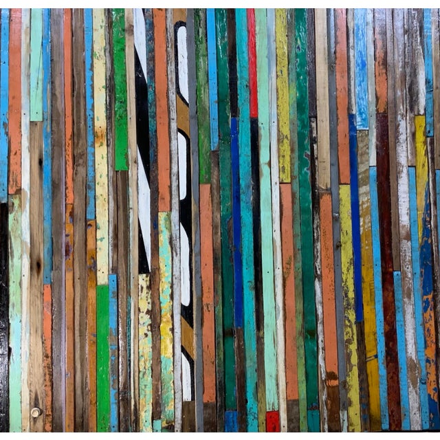 Abstract Abstract Reclaimed Wood Wall Sculpture For Sale - Image 3 of 13