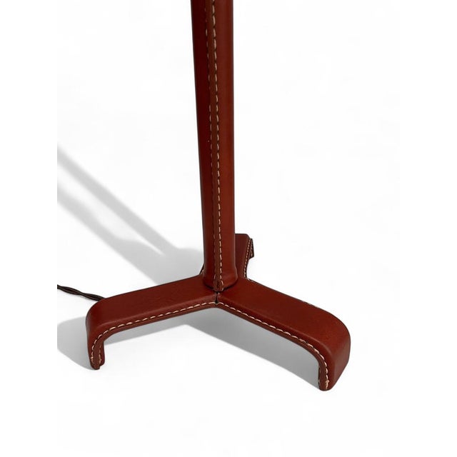 1950s Leather-Covered Lamps by Jacques Adnet, 1950s, Set of 2 For Sale - Image 5 of 7