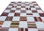 Textile Handwoven Cotton Area Rug, Vegetable Dyed Cream and Red Tile Patterned Dhurrie - 12'x15' For Sale - Image 7 of 10