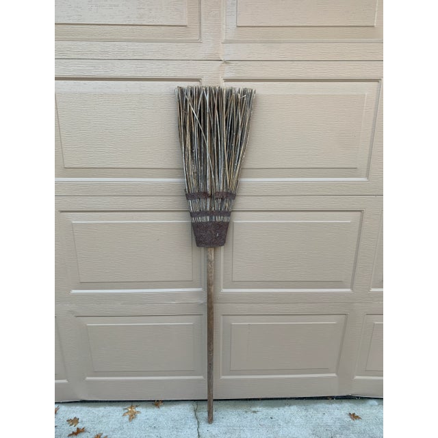 Wood Early 19th Century Rustic Handmade Twig Broom With Exceptional Patina For Sale - Image 7 of 10