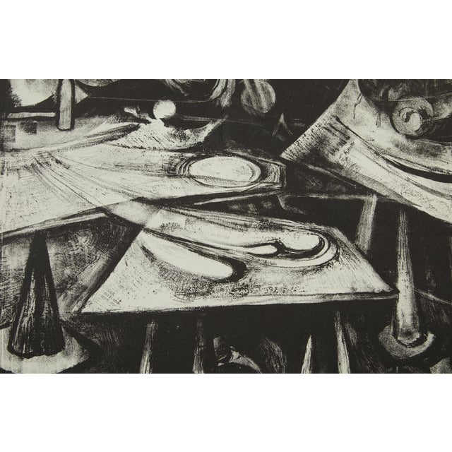 Black Mid Century Block Print #14 Unknown Artist 1958 on Watercolor Paper For Sale - Image 8 of 8